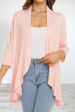 Elegant Solid Flounce POLO collar Outerwear