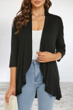Elegant Solid Flounce POLO collar Outerwear