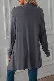 Casual Solid Asymmetrical Scarf Collar Outerwear