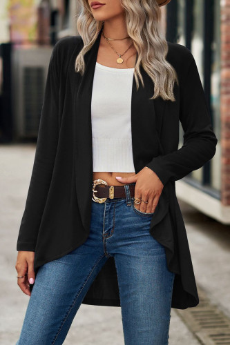 Casual Solid Asymmetrical Outerwear