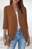 Elegant Solid Flounce POLO collar Outerwear