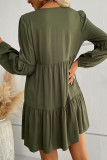 Casual Solid Patchwork V Neck A Line Dresses