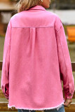 Casual Solid Tassel Turndown Collar Tops