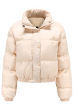 Casual Solid Pocket Turtleneck Outerwear