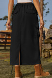 Casual Solid Draw String Pocket Loose Bottoms