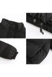 Casual Solid Pocket Turtleneck Outerwear