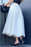 Elegant Solid Patchwork High Waist Type A Solid Color Bottoms