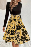 Elegant Floral Frenulum O Neck A Line Dresses