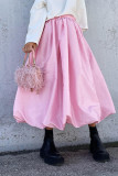 Elegant Solid Patchwork High Waist Type A Solid Color Bottoms