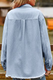Casual Solid Tassel Turndown Collar Tops