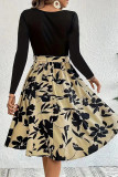Elegant Floral Frenulum O Neck A Line Dresses