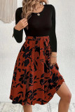 Elegant Floral Frenulum O Neck A Line Dresses
