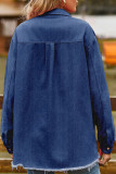 Casual Solid Tassel Turndown Collar Tops