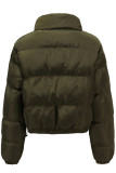 Casual Solid Pocket Turtleneck Outerwear