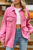 Casual Solid Tassel Turndown Collar Tops