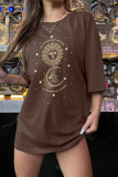 Casual Print O Neck T-Shirts
