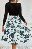Elegant Floral Frenulum O Neck A Line Dresses