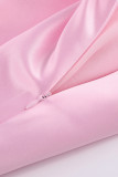 Elegant Solid Patchwork High Waist Type A Solid Color Bottoms