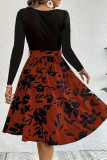 Elegant Floral Frenulum O Neck A Line Dresses