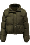 Casual Solid Pocket Turtleneck Outerwear