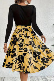 Elegant Floral Frenulum O Neck A Line Dresses