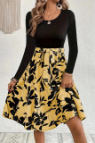 Elegant Floral Frenulum O Neck A Line Dresses