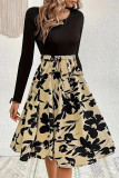Elegant Floral Frenulum O Neck A Line Dresses