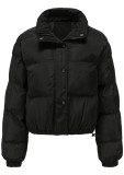 Casual Solid Pocket Turtleneck Outerwear