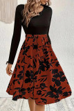 Elegant Floral Frenulum O Neck A Line Dresses