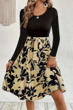 Elegant Floral Frenulum O Neck A Line Dresses