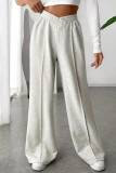 Casual Solid Asymmetrical Loose Wide Leg Solid Color Bottoms