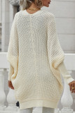 Elegant Solid Cardigan Collar Tops