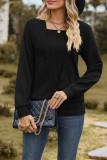 Casual Solid Patchwork Square Collar Tops