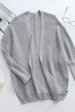 Elegant Solid Cardigan Collar Tops
