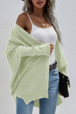 Elegant Solid Cardigan Collar Tops