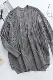 Elegant Solid Cardigan Collar Tops