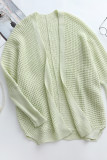 Elegant Solid Cardigan Collar Tops