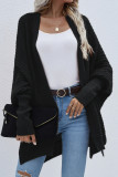 Elegant Solid Cardigan Collar Tops
