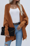 Elegant Solid Cardigan Collar Tops