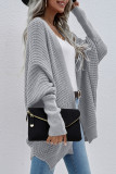 Elegant Solid Cardigan Collar Tops