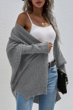 Elegant Solid Cardigan Collar Tops