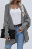 Elegant Solid Cardigan Collar Tops