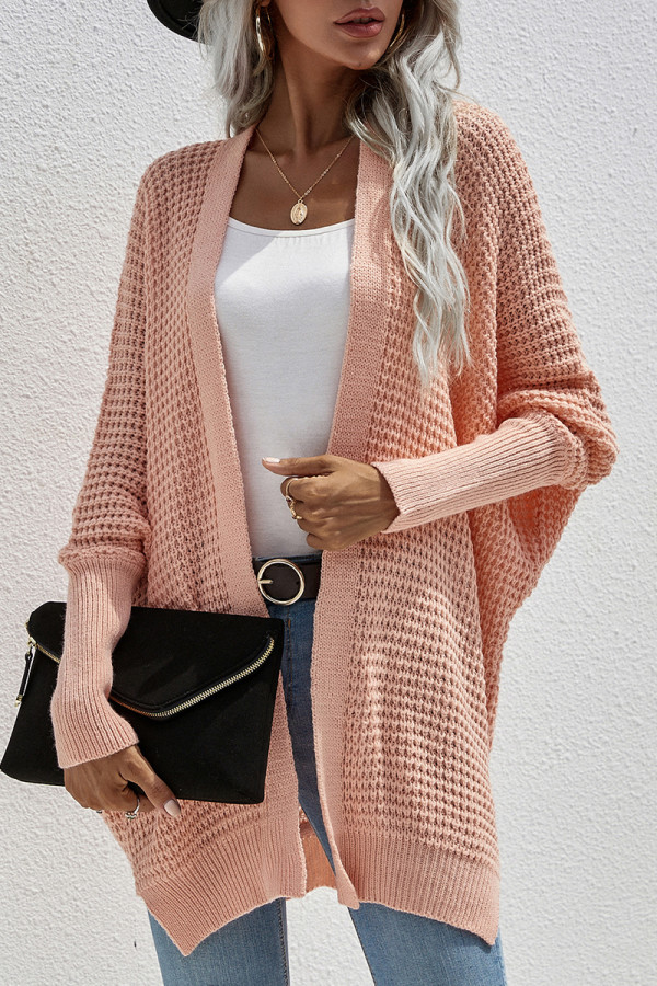 Elegant Solid Cardigan Collar Tops