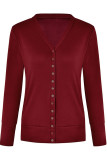 Casual Solid Buttons Solid Color Cardigan Collar Tops