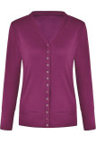 Casual Solid Buttons Solid Color Cardigan Collar Tops