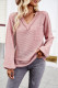 Casual Plaid Pocket V Neck Tops