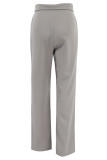Street Solid Fold Loose High Waist Straight Solid Color Bottoms