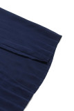 Elegant Solid Slit V Neck Waist Skirt Dresses