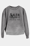 Women Printed Round Neck Long Sleeve Sweatshirt