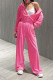 Casual Street Solid Zipper Turndown Collar Long Sleeve Two Pieces
